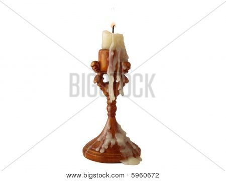 Candelabro con una vela