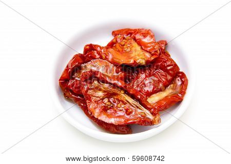 Dried tomatoes viewed from above
