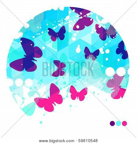 Abstract Blue Butterflies Background