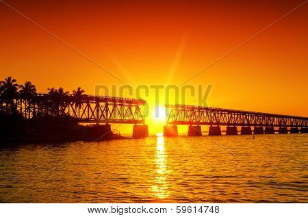 Sunset At Broken Bridge