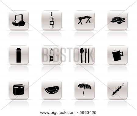 Simple Picnic and holiday icons