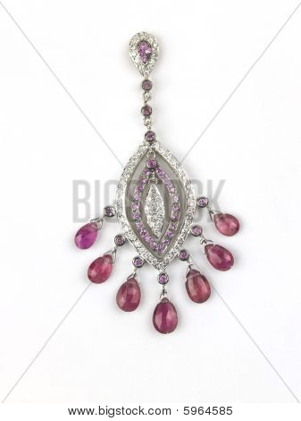 Pendentif avec diamants et rubis