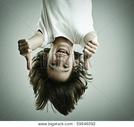 Funny portrait of kid with hair style