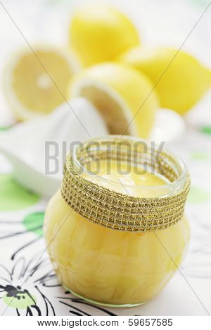 homemade lemon curd with fresh lemons - sweet food