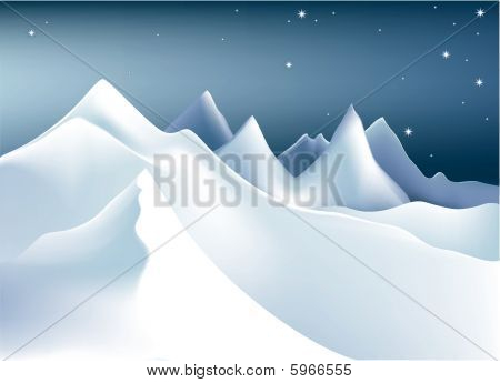 Paesaggio di montagna invernale.