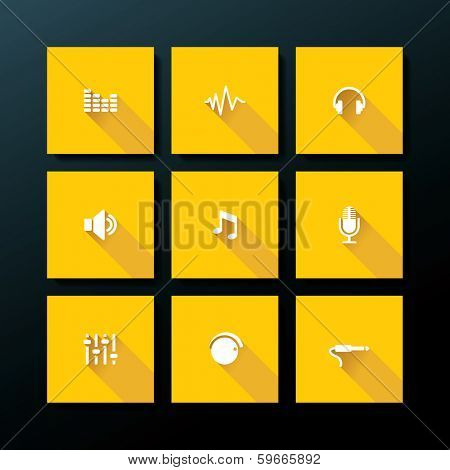 Audio icon set - vector illustration