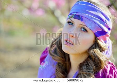 young beautiful woman portrait outdoor
