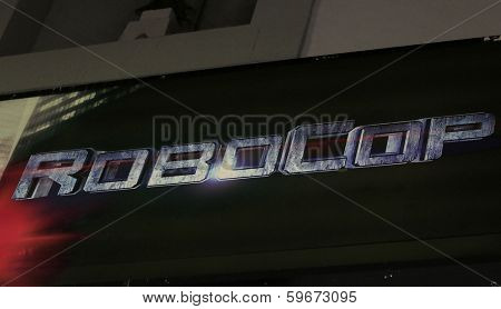 LOS ANGELES - FEB 10: Atmosphere, Poster, at the premiere of Columbia Pictures' 'Robocop' at TCL Chinese Theatre on February 10, 2014 in Los Angeles, California