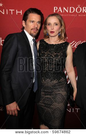 LOS ANGELES - FEB 10:  Ethan Hawke, Julie Delpy at the The Hollywood Reporter's Annual Nominees Night Party at Spago on February 10, 2014 in Beverly Hills, CA