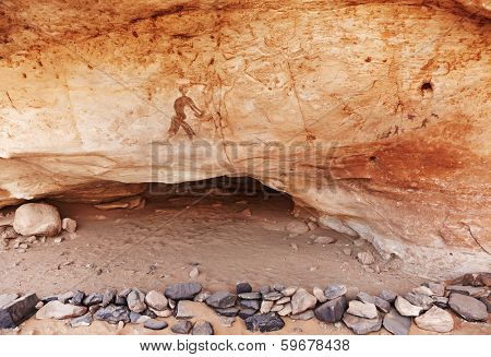 Fragment of rock with ancient paintings, Tassili N'Ajjer, Algeria