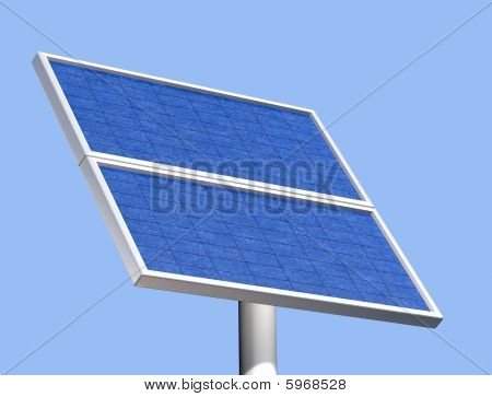 太阳能电池板上一个明确的夏日