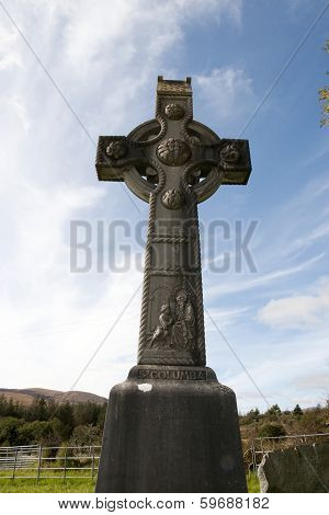 Old Memorial Cross In Honor Of Saint Colomba