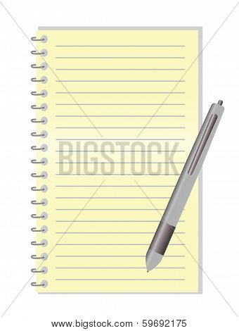Empty notebook on a desk