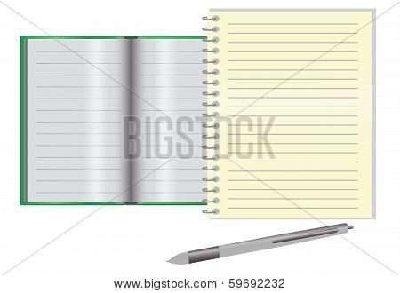 Empty notebook on a desk