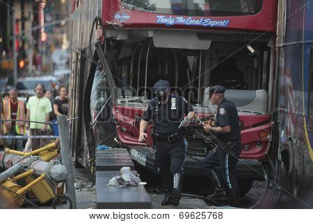 NYPD traffic police at crash site