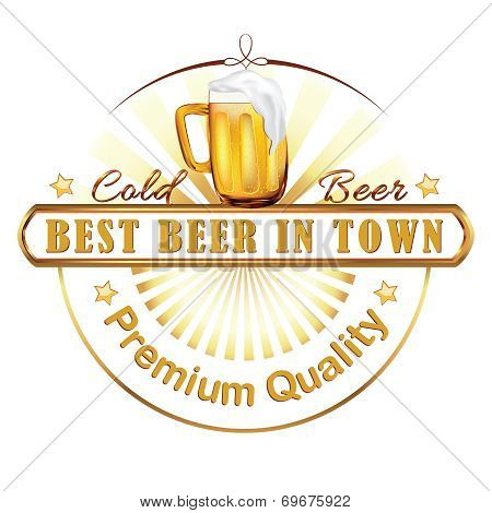 Beer stamp - vector illustration