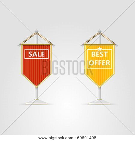 Illustrations of two pennons for sale
