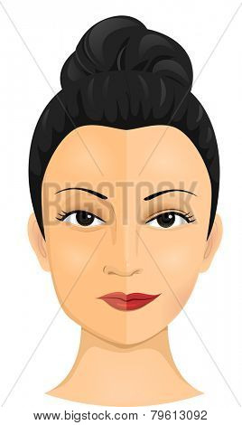Illustration of a Woman Who Had Undergone Several Cosmetic Procedures