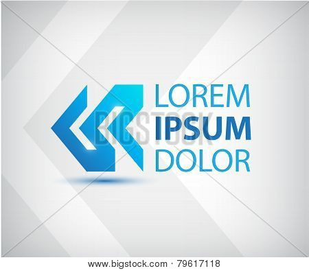 vector abstract blue arrow icon, logo isolated