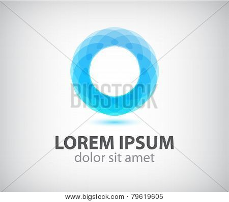 vector abstract circle loop icon, logo isolated