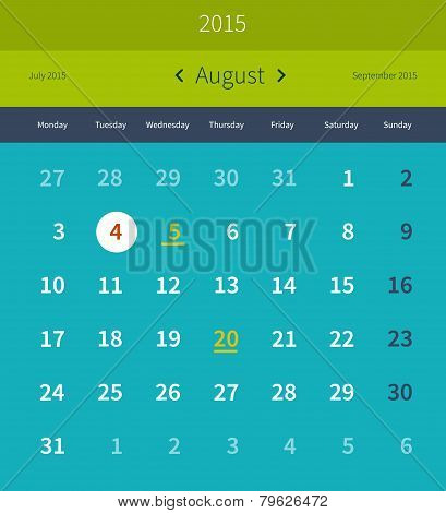 Calendar august 2015