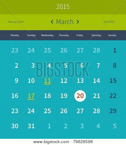 Calendar 2015 March