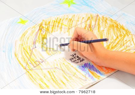 子イメージ絵を描いた。
