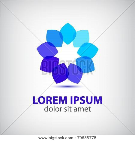 vector spa leaf flower blue abstract icon