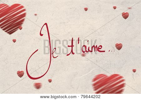 Composite image of valentines message with hearts