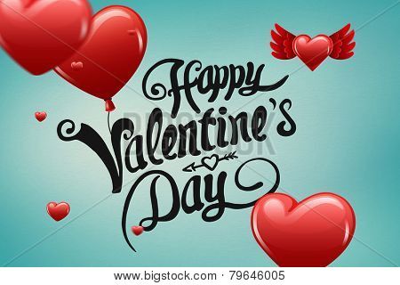 Composite image of valentines message with hearts