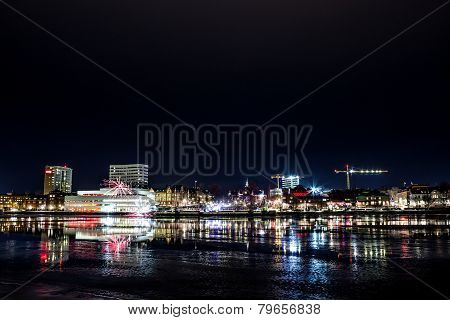 Downtown Umeå, Sweden on New Years