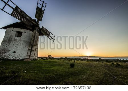 Windmill At Sunset