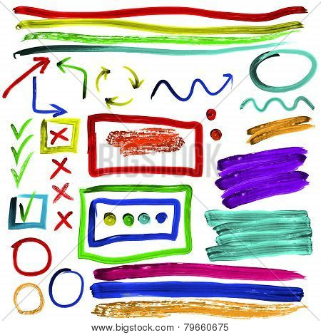Brush-drawn Design Elements Collection