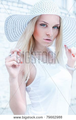 Beautiful Girl Outdoor In The Park Looking At You