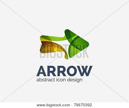 Clean moden wave design arrow company logo, business icon made of overlapping elements