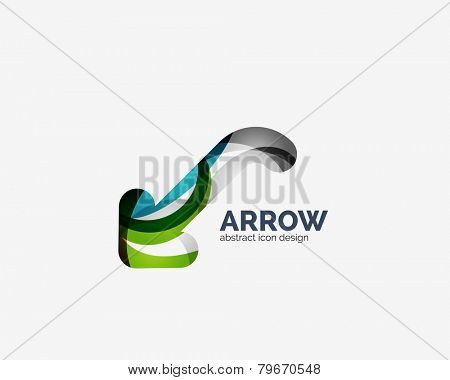 Clean moden wave design arrow company logo, business icon made of overlapping elements