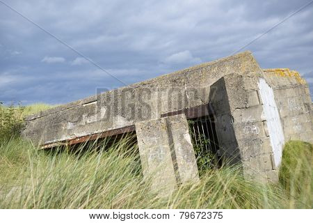 Bunker ruins in Juno Beach, Courseulles sur Mer, Normandy, France