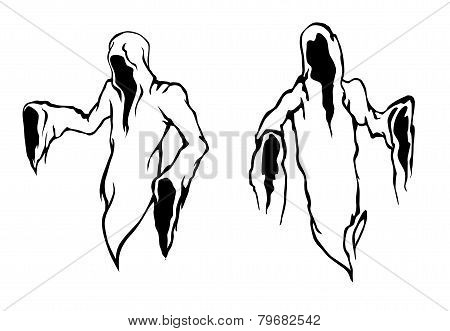 Two Halloween ghosts