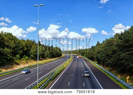View Of The Roads In Doorwerth Netherlands.  With 139,295 Km Of Public Roads, The Netherlands Has On