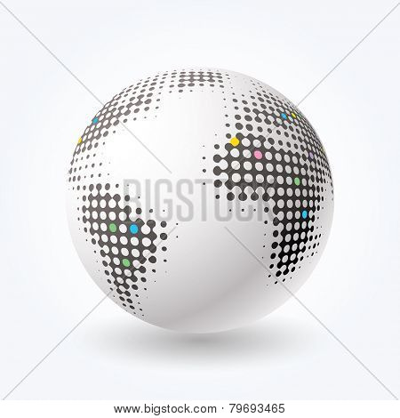 vector globe icon with dots