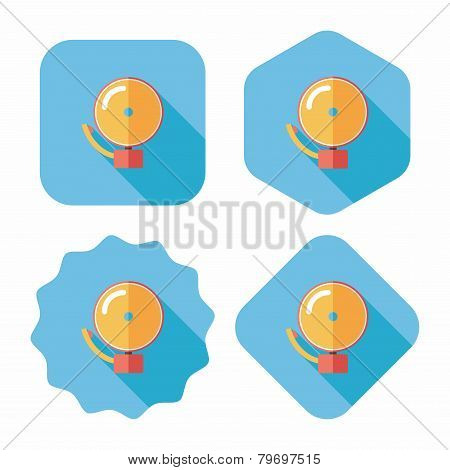 Alarm Bell Flat Icon With Long Shadow,eps10