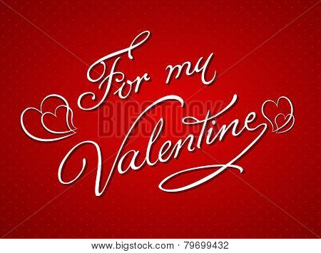 Vector Valentine's day  calligraphy card template