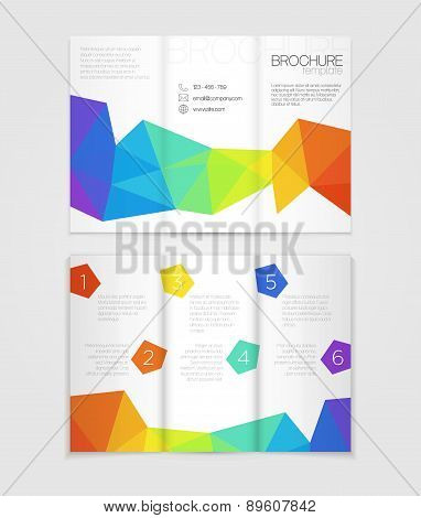 Brochure template design with rainbow elements