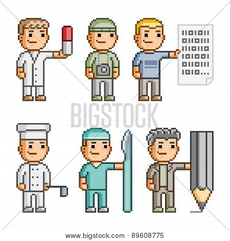 Pixel art collection professions