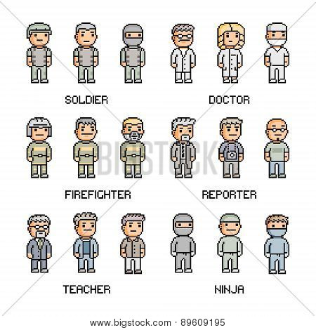 Pixel art collection professions
