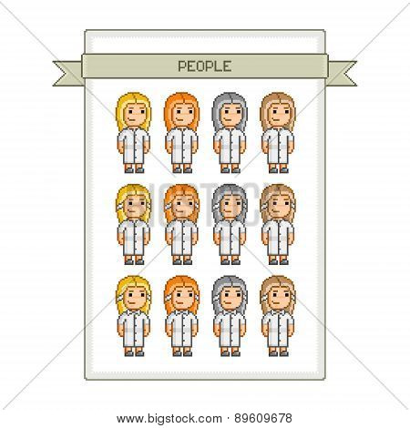 Pixel art collection funny people