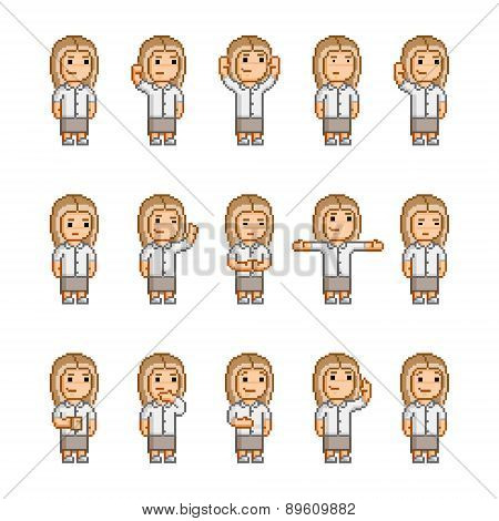 Pixel art collection of different emotions