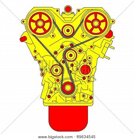engine, as seen from in front.