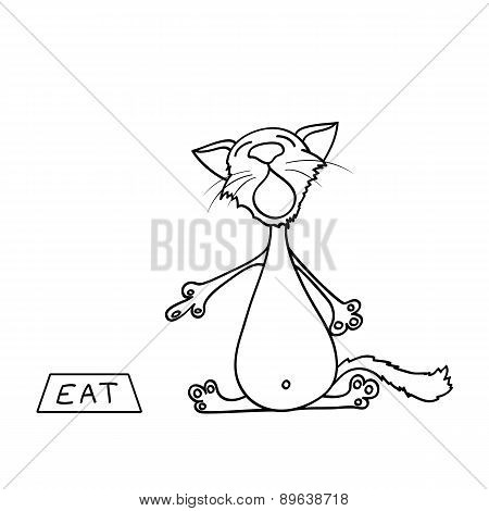 Cat Points His Finger At An Empty Bowl