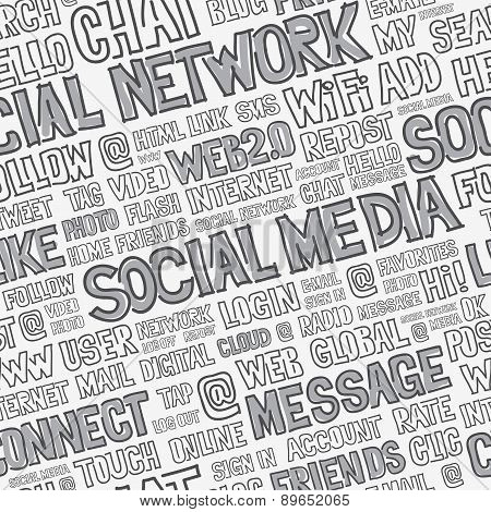 Social Media Words Seamless Pattern